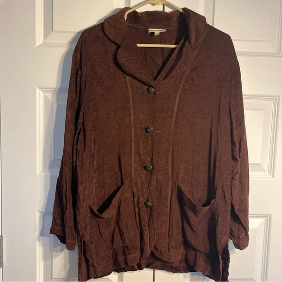 David Dart Cardigan Sweater Womes Button Front Rayon Vintage Brown - Picture 1 of 12